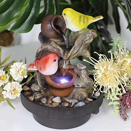 Resin LED Indoor Water Fountains | Office, Home Relocation Gifts - color: Little Bird