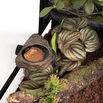 Magnetic Gecko Feeding Ledge, Reptile Food Dish with 3PCS Feeding Cups Crested Gecko Feeder Ledge Water Bowl for Lizard Chameleon Bearded Dragon Tank Accessories - size: Small