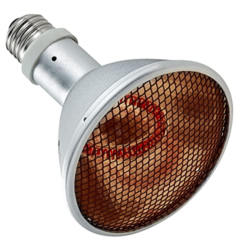 Deep Heat Projector Reptile Heat Lamp Bulb (DHP 75W, PAR30), Basking Light for Bearded Dragon & Leopard Gecko, Carbon Infrared Heater for Amphibian Pet