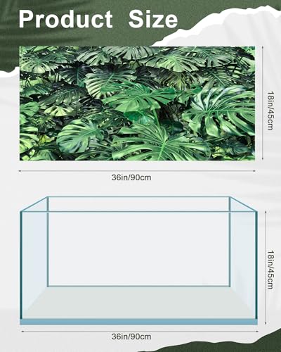 4 Pcs 36 x 18'' Reptile Tank Background 30/40/50 Gallon Polyester Tropical Rainforest Bearded Dragon Terrarium Background Decor for Crested Gecko, Python Regius, Tree Frogs, Chameleon - size: 36 x 18 Inch
