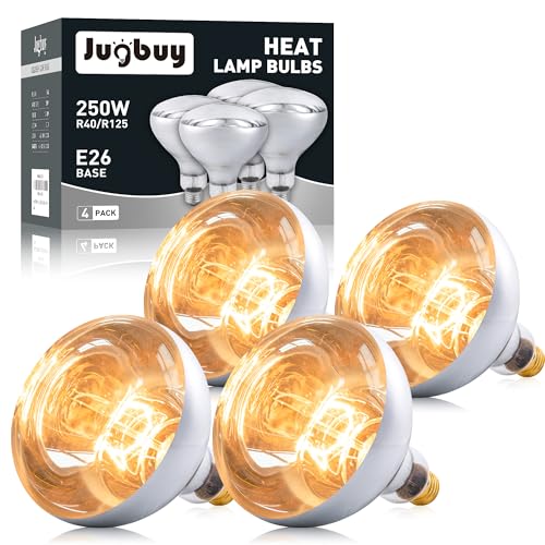 Heat Lamp Bulb, 250 Watt Heating Light Bulbs for Bathroom Ceiling, Shower, Food, Plants - 4 Pack - size: 4 Pack