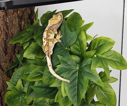 Fake Sweet Potato Vine, Reptile Climbing Hanging Suction Plants | For Crested Gecko Lizard Snake Terrarium Habitat - color: Fake Sweet Potato Vine