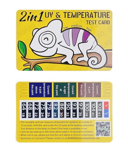 2-in-1 Reptile UV Light Meter Detector Sensor Tester (2, Yellow)