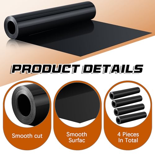 Pangda 4 Pcs 16 ft x 19.69 Inches Black Under Deck Drainage System Bulk HDPE Waterproofing Membrane Trough Black Rain Deck Drainage System Trough Unders Systems Outdoor for Underdeck Ceiling