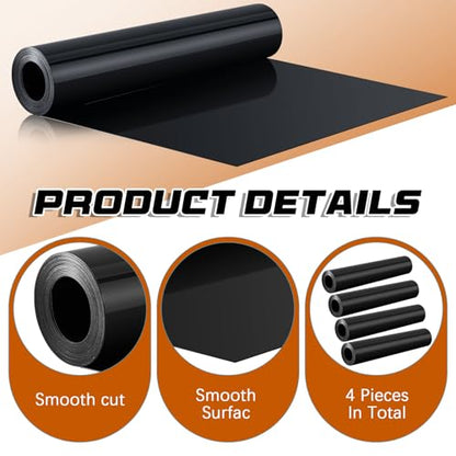 Pangda 4 Pcs 16 ft x 19.69 Inches Black Under Deck Drainage System Bulk HDPE Waterproofing Membrane Trough Black Rain Deck Drainage System Trough Unders Systems Outdoor for Underdeck Ceiling