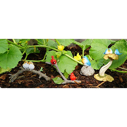 Top Collection 4401 Miniature Fairy Garden & Terrarium Little Cardinals on Branch Decor, Small