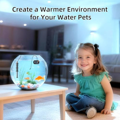 HiTauing Aquarium Heater 25W/50W/100W/200W/300W, Adjustable Knob Fish Tank Heater with Digital Thermometer, Submersible Betta/Turtle Tank Heater for Freshwater and Saltwater Tanks - size: 25W for 1-5 gallon