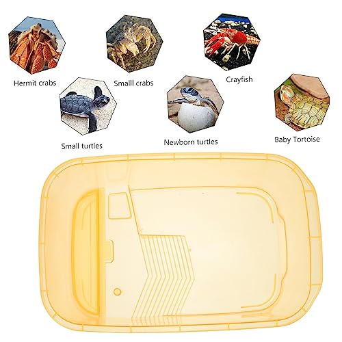 Generic 2pcs Turtle Feeding Box Turtle Tortoise Tank Aquarium Water Case Fish Bowl Hermit Crab Gecko Tortoise Breeding Tank Raising Plastic