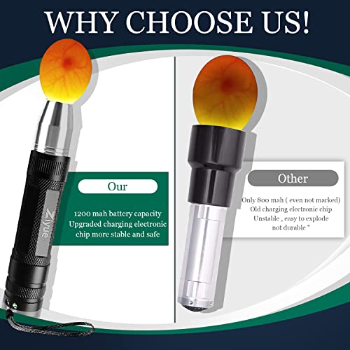 Egg Candler Light Rechargeable USB Eggs Candling Tester | Candling light for chicken eggs, egg checker incubator 5 modes, USB charging, for chicken duck quail dark eggs. - color: Black