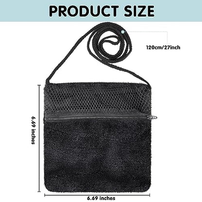 2 Pcs Sugar Glider Pouch Breathable Carrying Bonding Pouch Soft Hamster Carrier with Strap Zipper Small Animal Travel Sleeping Bag Cage Accessories for Rat Reptile Other Small Pets(Black) - color: Black