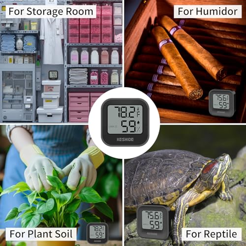 Digital Hygrometer Thermometer for Room Temperature Humidity Meter Indoor Thermometer Accuracy Calibration LCD Temperature Sensor, Bedroom, Baby Room, Office, Greenhouse, Cellar