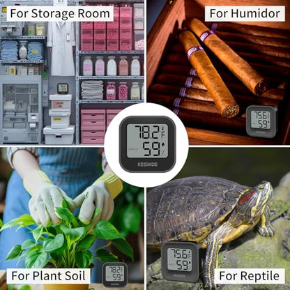 Digital Hygrometer Thermometer for Room Temperature Humidity Meter Indoor Thermometer Accuracy Calibration LCD Temperature Sensor, Bedroom, Baby Room, Office, Greenhouse, Cellar
