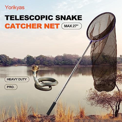 Yorikyas Snake Catcher Net Telescopic Pole | for Reptile Grabber Rattle Snake Moving and Catching