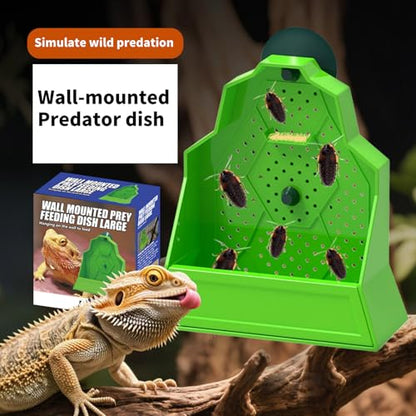 Secure Suction Reptiles Feeder Bowl with Ventilation Holes and Escape Design for Live in Aquariums Terr - color: S