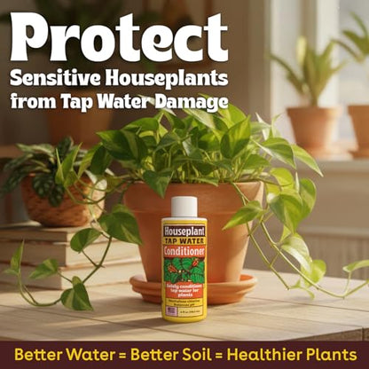 Tap Water Conditioner for Plants, 4 oz - Conditions Tap Water for Houseplants, Supports Balanced pH, Indoor Plant Care Drops for Root Support & Greener Leaves, Treats 500+ Gallons, 2–3 Day Results