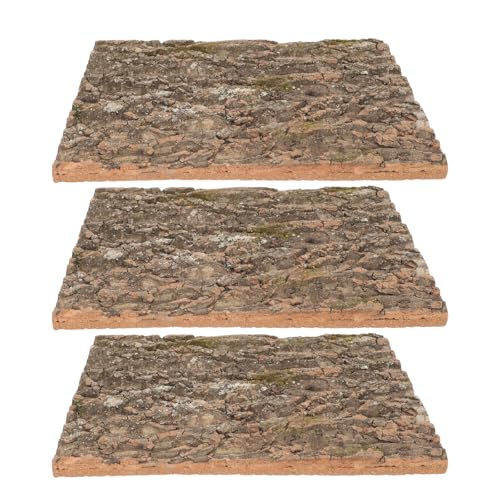 DECHOUS 3Pcs Natural Cork Bark Flats for Reptiles Cork Bark Background for Reptile Tank Terrarium Wall Panel for Lizard Gecko Snake Climbing Decor 15.74 X 11.81 X 0.78