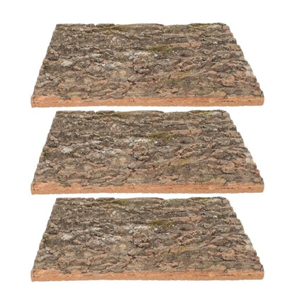 DECHOUS 3Pcs Natural Cork Bark Flats for Reptiles Cork Bark Background for Reptile Tank Terrarium Wall Panel for Lizard Gecko Snake Climbing Decor 15.74 X 11.81 X 0.78