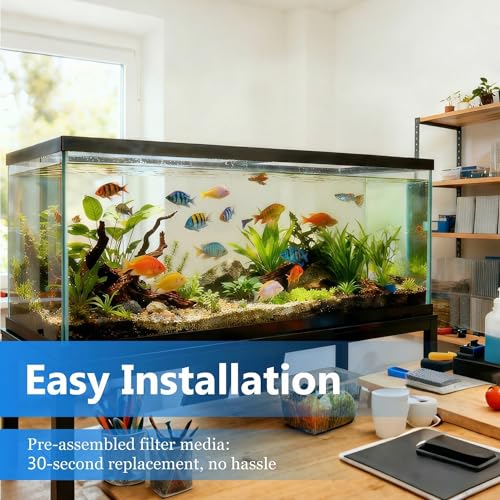 Aquarium Filter Cartridges Replacement Compatible with Whisper 3i Internal Fish Tank Filter, Multi-Layer Filter Pad with Cotton, Activated Carbon & Zeolite, 8 Pack - size: 8 Pack