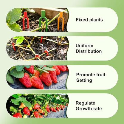 150 Pcs Reusable U-Shaped Plastic Garden pins Serve as Secure Anchor Clips for Plant cuttings, Effectively Supporting Strawberry Runners and Vines to Promote Rooting.
