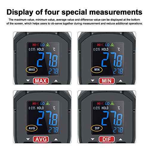 UNI-T Infrared ir high Temperature Thermal Gun for Cooking Automotive, -58°F~932°F Non Contact Thermometer Pyrometer for Pizza Oven Griddle Food Meat Surface Laser Temp Gun Gauge UT306C