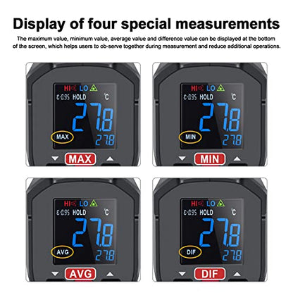 UNI-T Infrared ir high Temperature Thermal Gun for Cooking Automotive, -58°F~932°F Non Contact Thermometer Pyrometer for Pizza Oven Griddle Food Meat Surface Laser Temp Gun Gauge UT306C