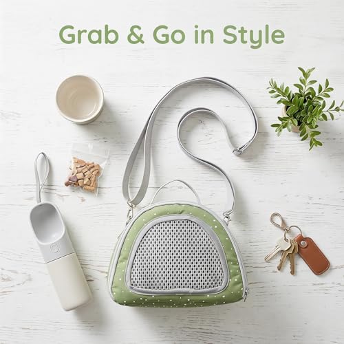 2pcs Small Pets Carrier Bag for Hamster, Gerbil, Sugar Glider Portable Lightweight Animal Travel Carrier with Breathable Mesh Window, Polyester Oxford Cloth, All-Weather Outdoor