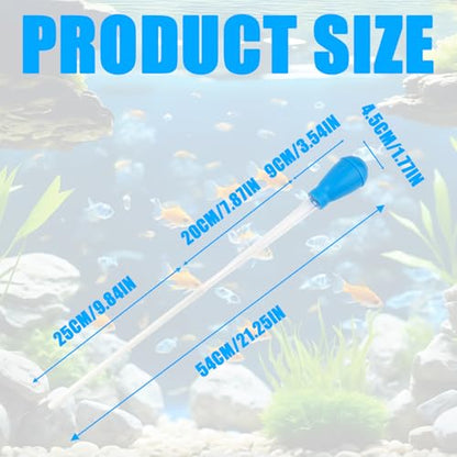 21 Inch Long Pipette for Fish Tank Coral Food Feeder - Extra Long Turkey Baster, Aquarium Water Changer Siphon, Manual Cleaner Water Changer Cleaning Tool Siphon Dropper Waste Remover for Aquarium