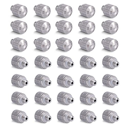 Fogland Stainless Steel Misting Nozzles, 35 Pack, 0.012" Orifice Mist Heads | 10/24 UNC for Outdoor Misting Cooling Systems, Rustproof Stainless Steel Construction, Anti-clog Replacement Nozzles - size: 0.012Orifice/35pcs
