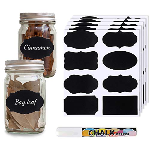 96 Pack Chalk Label, for Marking Kids, Dog, Cat, Ferret Treats, Bottles & Kitchen Food Containers, Includes Writing Pen