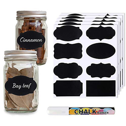 96 Pack Chalk Label, for Marking Kids, Dog, Cat, Ferret Treats, Bottles & Kitchen Food Containers, Includes Writing Pen