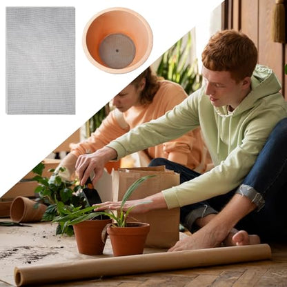 10 Pc Mesh for Plant,Plant Mesh Drainage Meshe,Flower Pot Hole Meshe Pad | DIY Drainage Bottom Netting, Gardening Bottom Grid Mat, Plant Potting Cover Pad, for Potted Succulent, Prevent Soil Loss
