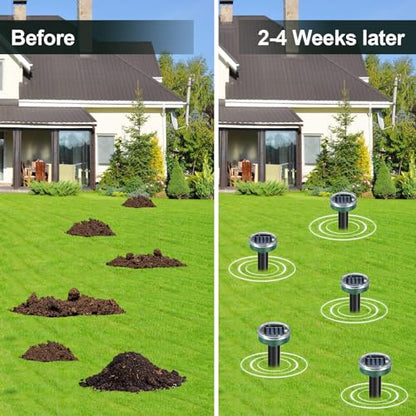 12Pcs Snake Repellent for Yard, Mole Repellent, Solar Ultrasonic Groundhog Gopher, Skunk, Vole, Rabbit, Rodent,Repellent Outdoor for Lawn Garden & Yard