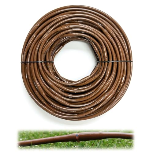 100FT 1/4" Irrigation Dripline Tubing with 6" Emitter Spacing for Gardens | Pre-Installed Emitters at Close Intervals Save Setup Time, Even Distribution for Flower Beds, Works with Most Drip Systems