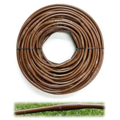 100FT 1/4" Irrigation Dripline Tubing with 6" Emitter Spacing for Gardens | Pre-Installed Emitters at Close Intervals Save Setup Time, Even Distribution for Flower Beds, Works with Most Drip Systems
