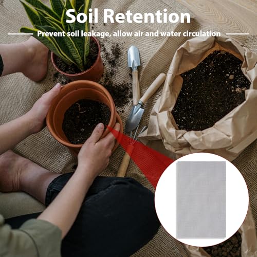 15 Pcs Flower Pot Hole Mesh Pad 11.8x7.8 Inch Bosai Plant Mesh Drainage Screen Prevent Soil Loss Bottom Grid Mat Gardening Essentials