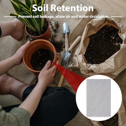 15 Pcs Flower Pot Hole Mesh Pad 11.8x7.8 Inch Bosai Plant Mesh Drainage Screen Prevent Soil Loss Bottom Grid Mat Gardening Essentials