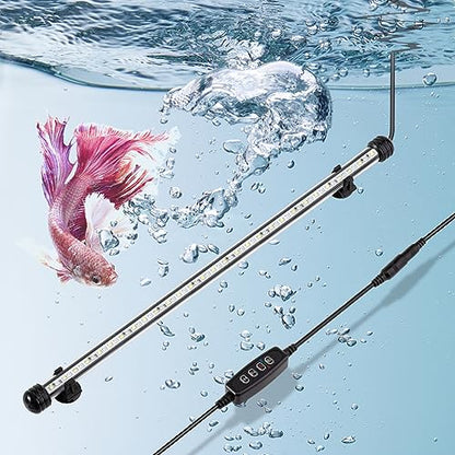 DaToo 10W 18.5inch Submersible Aquarium Light Underwater Fish Tank Light LED Aquarium Light Bar with Timer Auto On/Off and Dimmer Adjustable Brightness, 1 Yr Warranty - size: 10W 18.5inch (With Timer&Dimmer)