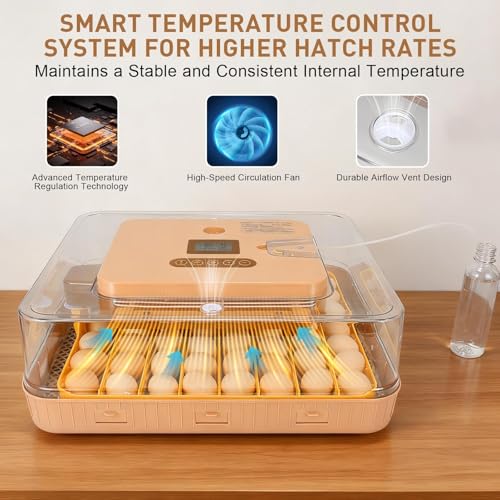 Nest IV - 56 Egg Incubator for Breeders, Fully Automated, Accurate Humidity & Temp Control, Flexible Spacing, Chick Separator, Custom Incubation Days, Auto Turning & Auto Stop, Easy Monitoring - size: 56 Egg [Brown]