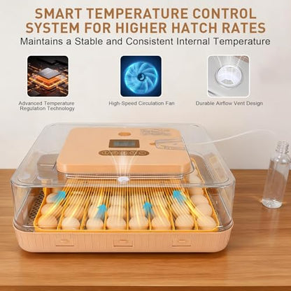 Nest IV - 56 Egg Incubator for Breeders, Fully Automated, Accurate Humidity & Temp Control, Flexible Spacing, Chick Separator, Custom Incubation Days, Auto Turning & Auto Stop, Easy Monitoring - size: 56 Egg [Brown]