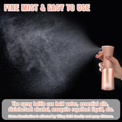 Hair Spray Bottle, Fine Mist Refillable Spray Container,Ultra-Fine Continuous Spray Bottle for Skincare, Plant Care, Pet Grooming, Cleaning - color: Pink-1 Pc, size: 6.8 Ounces