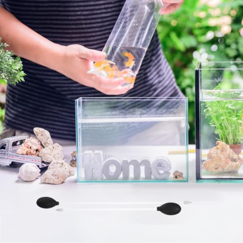 2pcs Fish Tank Cleaner Manual Aquarium Water Changer Tool for Mini Gravel and Poop, Reusable Acrylic and Silicone Droppers for Efficient Fish Tank Cleaning and Aquarium Maintenance
