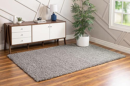 Unique Loom Solid Shag Collection Area Rug (1' Square, Cloud Gray) - color: Cloud Gray, size: 1' x 1' (Square)
