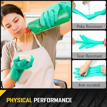 COOLJOB 18 Mil Chemical Resistant Nitrile Gloves 13" Long, Resist Household Acid, Alkali, Solvent and Oil, Latex Rubber Free - size: Medium, style: Pack of 1