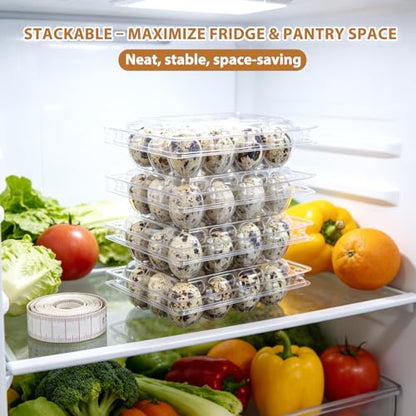 120 Pack Quail Egg Cartons 12 Grid, Heavy Duty Snap Lock Clear Plastic Small Egg Container, Stackable Bulk Tray for Quail Pigeon Button Eggs - Not for Chicken Eggs