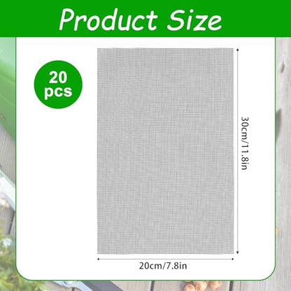 lasuroa 20pcs Flower Pot Hole Netting Mesh Pad, 30x20cm/11.8x7.8 Inch Bonsai Eye Mesh Drainage Screens Plant Pot Drainage Meshes Plant Accessories Kit Screen Meshes Preventing Substrate Leakage