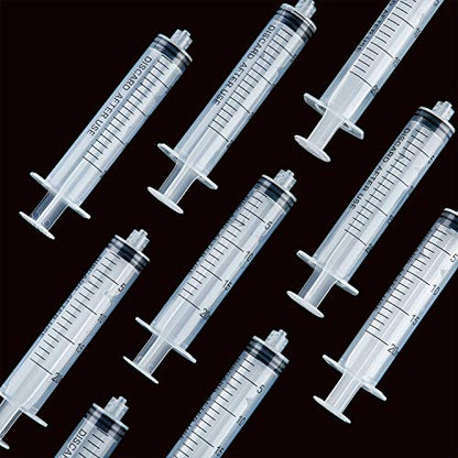 TecUnite 20 Pack Syringe Without Needle, Plastic Curved Syringes for Epoxy Resin, Craft, Feeding Pets Animals, Oil or Glue Applicator - size: 20 ML