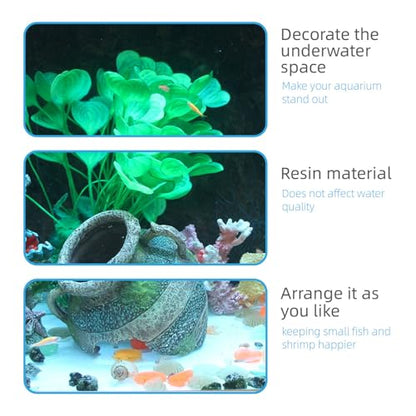relaqcc Aquarium Decor Ruins Leaning Vase Hideaway Cave, Betta Fish Tank Accessories for Goldfish, Shrimp, Conch, Cichlid
