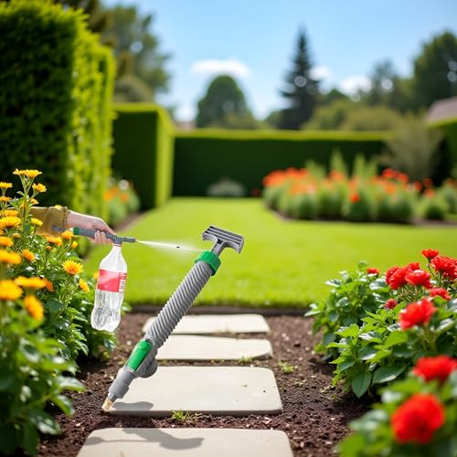 Green Handheld Sprayer - High Pressure Air Pump Manual Sprayer with Adjustable Nozzle - Garden Pump Sprayer - Hand Pump Sprayer Pressure Sprayer Top for Home Lawn and Garden Sprayer