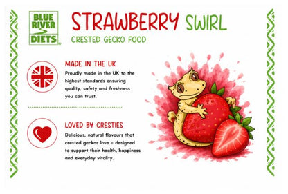 Blue River Diets Crested Gecko Diet | Strawberry Swirl | All Natural Low Fat Complete Gecko Food | 2.1oz