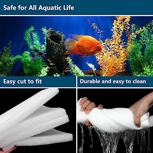 RINOO White Koi Pond Filter Pad Fine Bulk - Cut to Fit - Durable Fish Pond Filter Media - Water Garden Aquariums Filter Material - 39.6" (3.3 ft) x 8" x 3/5" - 4/5" Thickness - 2 Pack - size: 3.3 ft Long 8" Wide - 2 Pack